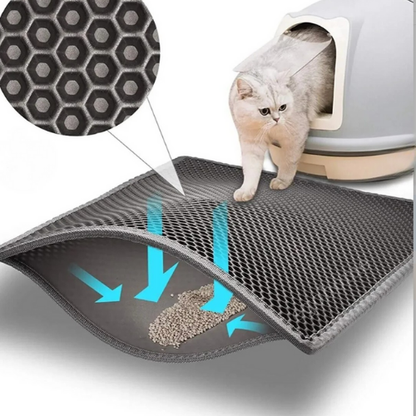 ⁠AktaşPet - Elekli Kedi Tuvalet Önü Paspası Kedi Kumu Paspası