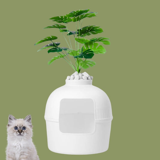 AktaşPet - Dekoratif Saksılı Kedi Tuvaleti & Kedi Evi