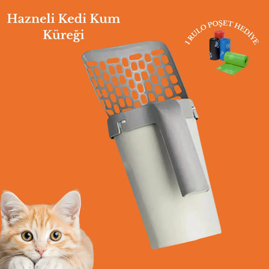 AktaşPet - Hazneli Kedi Kum Küreği