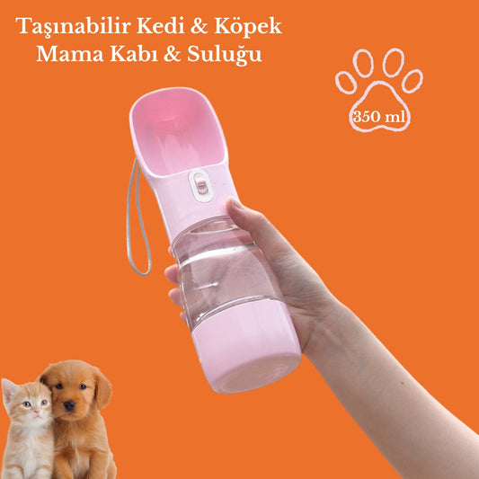 AktaşPet - Taşınabilir Kedi & Köpek Mama Kabı ve Suluğu